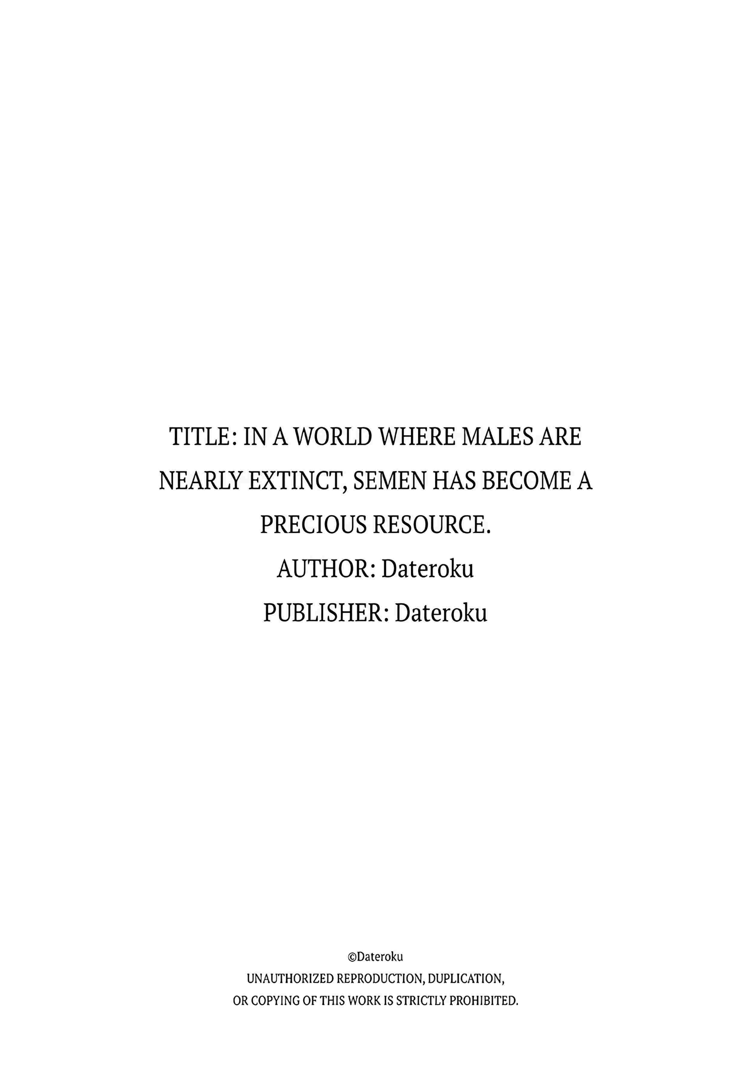 In a World Where Males Are Nearly Extinct, Semen Has Become a Precious Resource. chapter 13 page 6