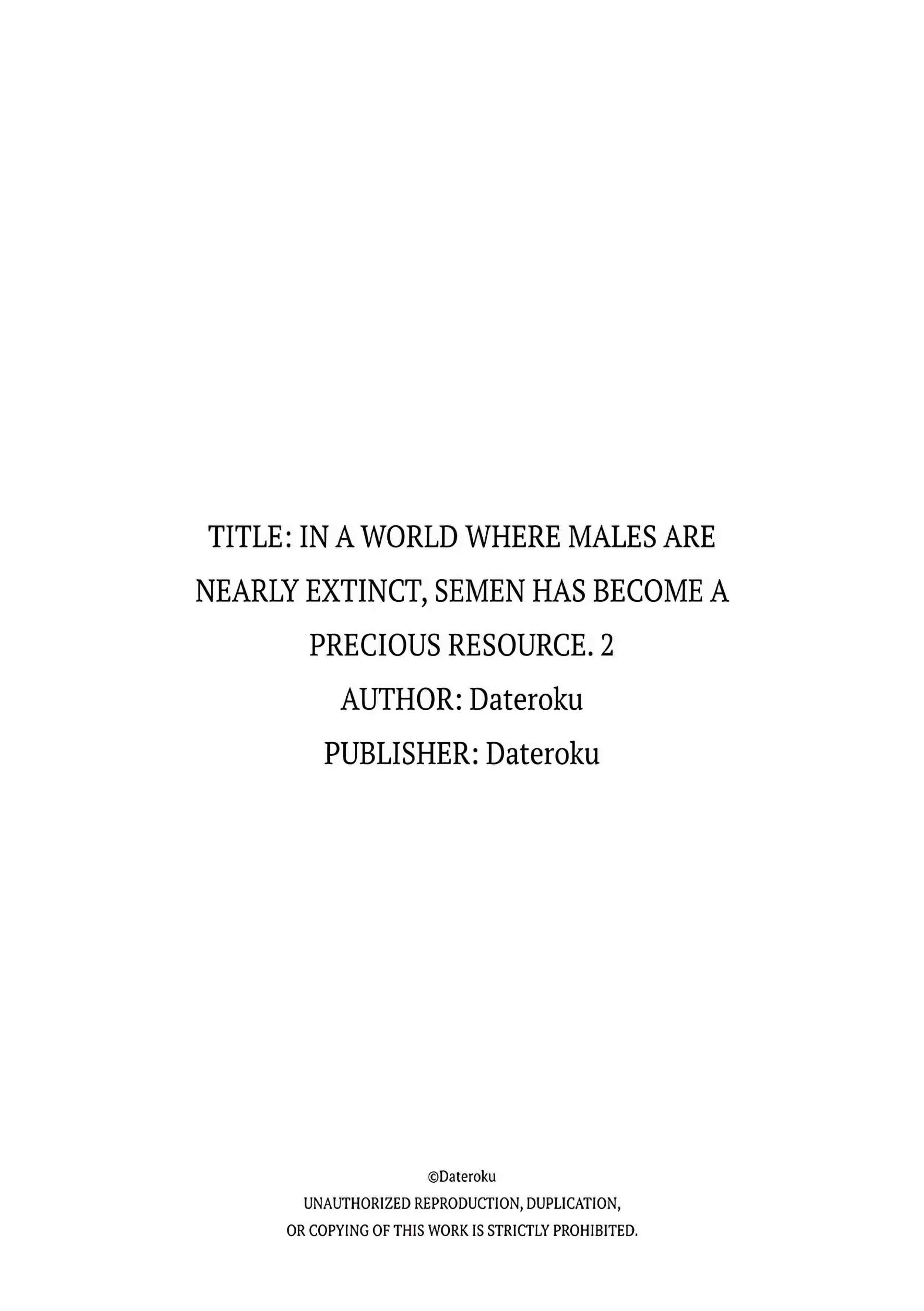 In a World Where Males Are Nearly Extinct, Semen Has Become a Precious Resource. chapter 28 page 7