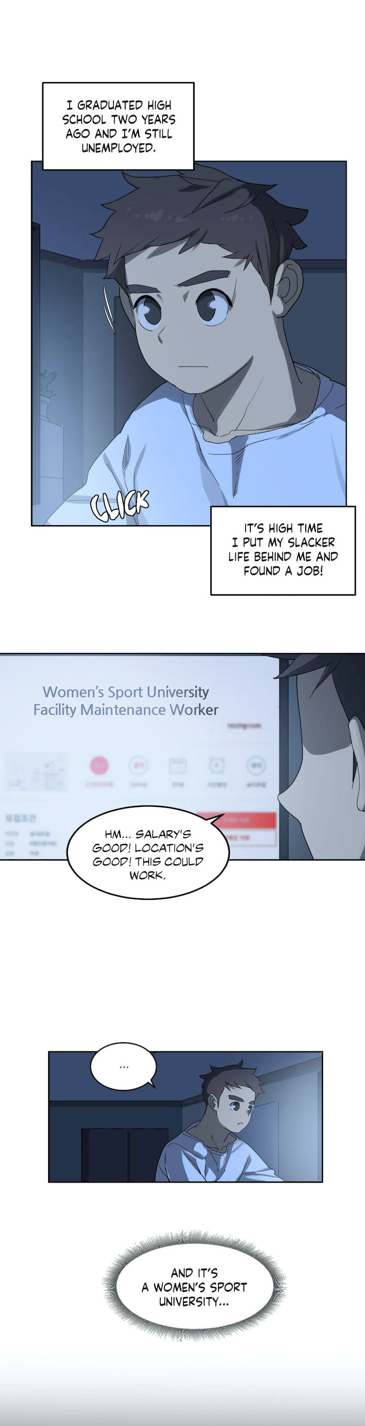 In At the Deep End chapter 1 page 1