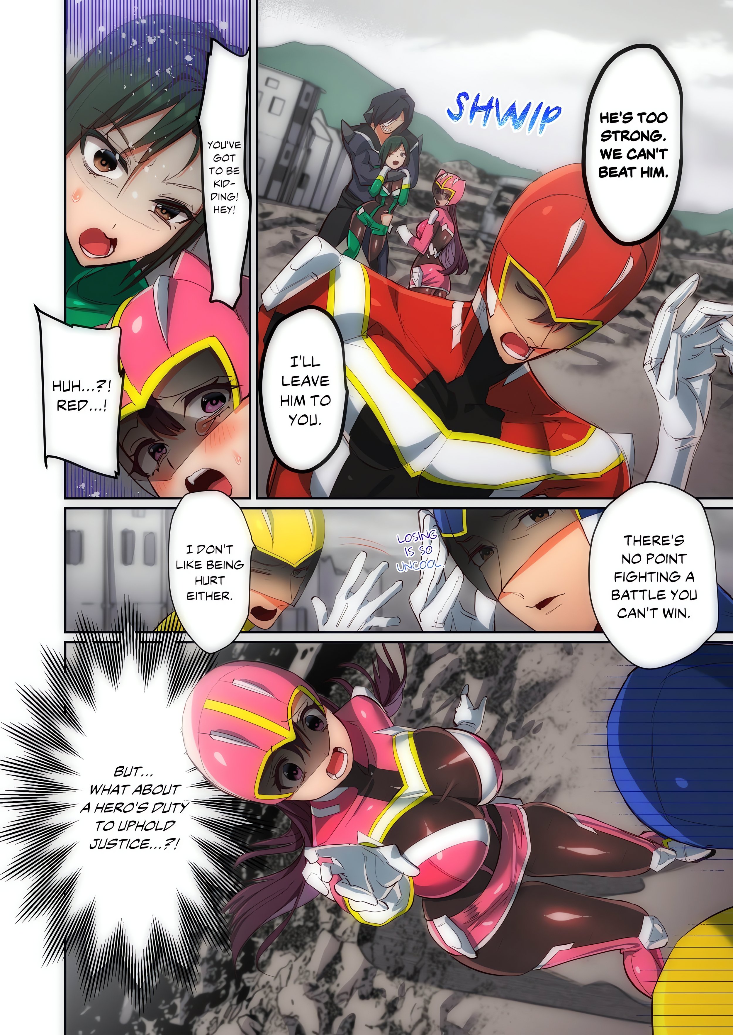 Pitiful Ranger Pink: I’m Such a Disgrace, but It Feels So Good! (Uncensored) chapter 2 page 6