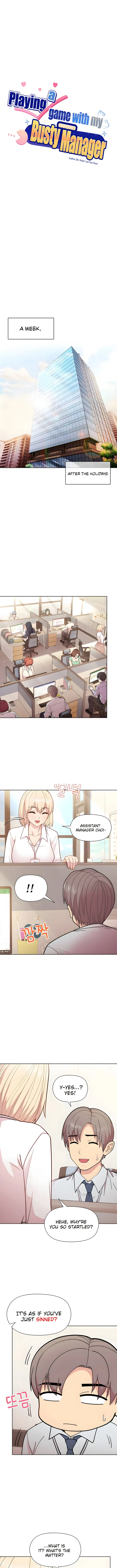 Playing a game with my Busty Manager chapter 8 page 1
