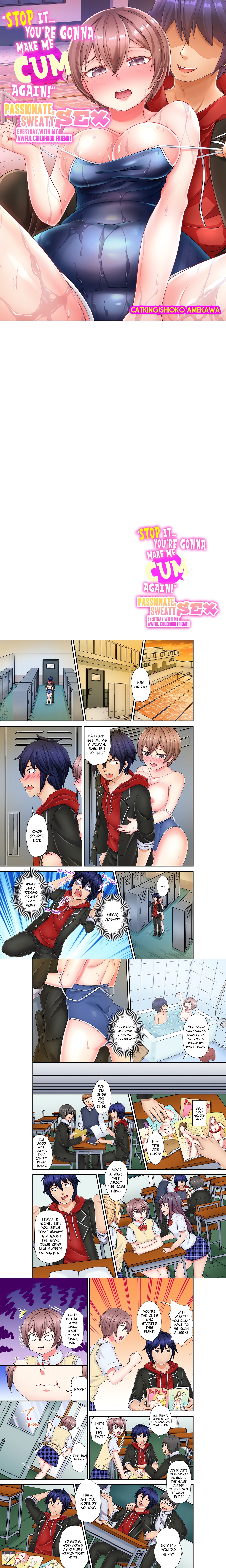 Stop It…You’re Gonna Make Me Cum Again! Passionate, Sweaty Sex Everyday With My Awful Childhood Friend! (Uncensored) chapter 1 page 1