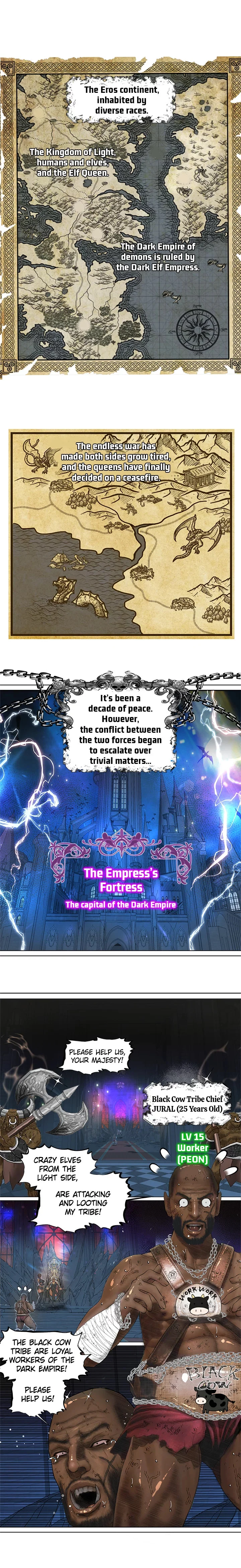 The DARK ELF QUEEN and the SLAVE ORC chapter 1 page 1