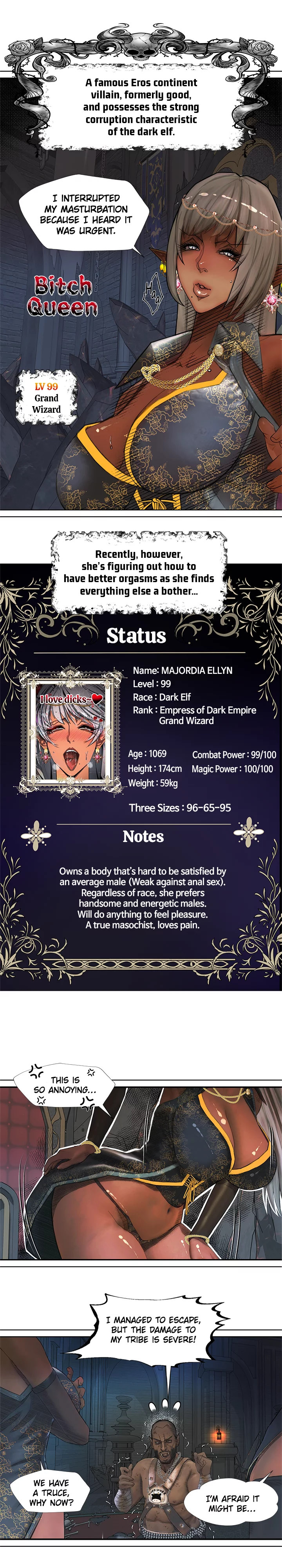 The DARK ELF QUEEN and the SLAVE ORC chapter 1 page 3