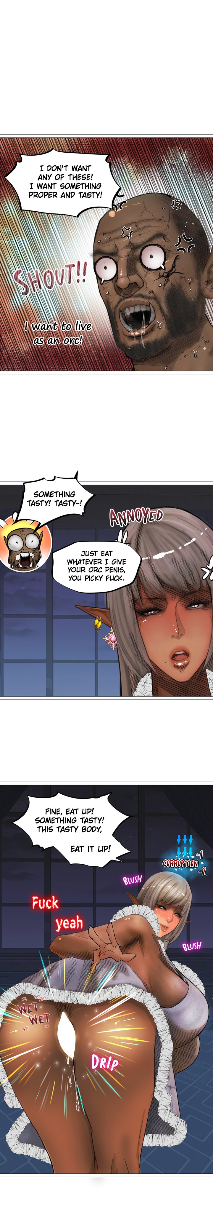 The DARK ELF QUEEN and the SLAVE ORC chapter 12 page 1