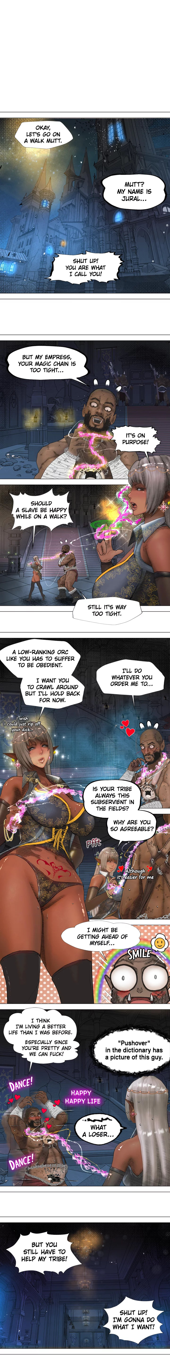 The DARK ELF QUEEN and the SLAVE ORC chapter 3 page 1