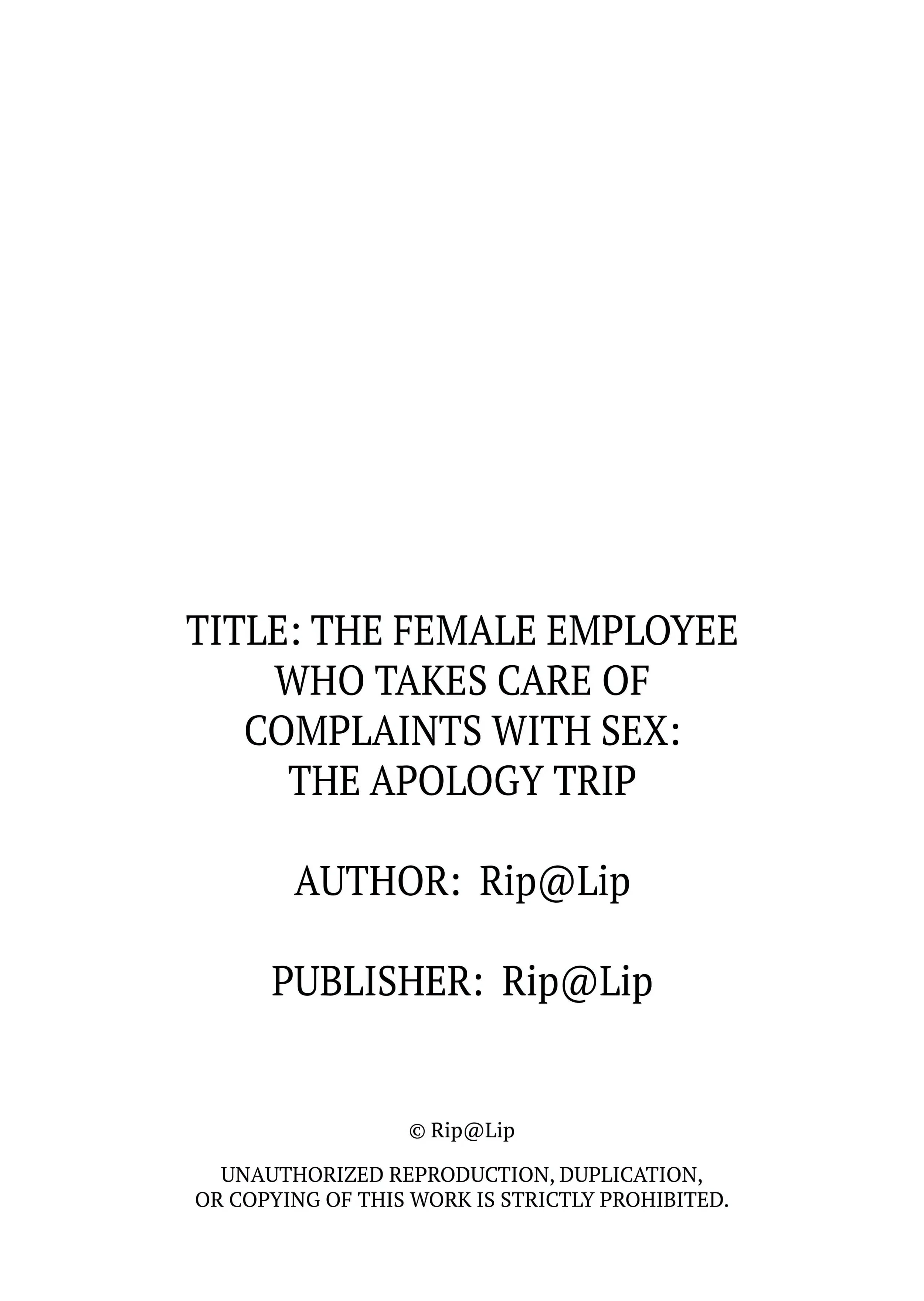 The Female Employee Who Takes Care of Complaints With Sex: The Apology Trip chapter 10 page 7